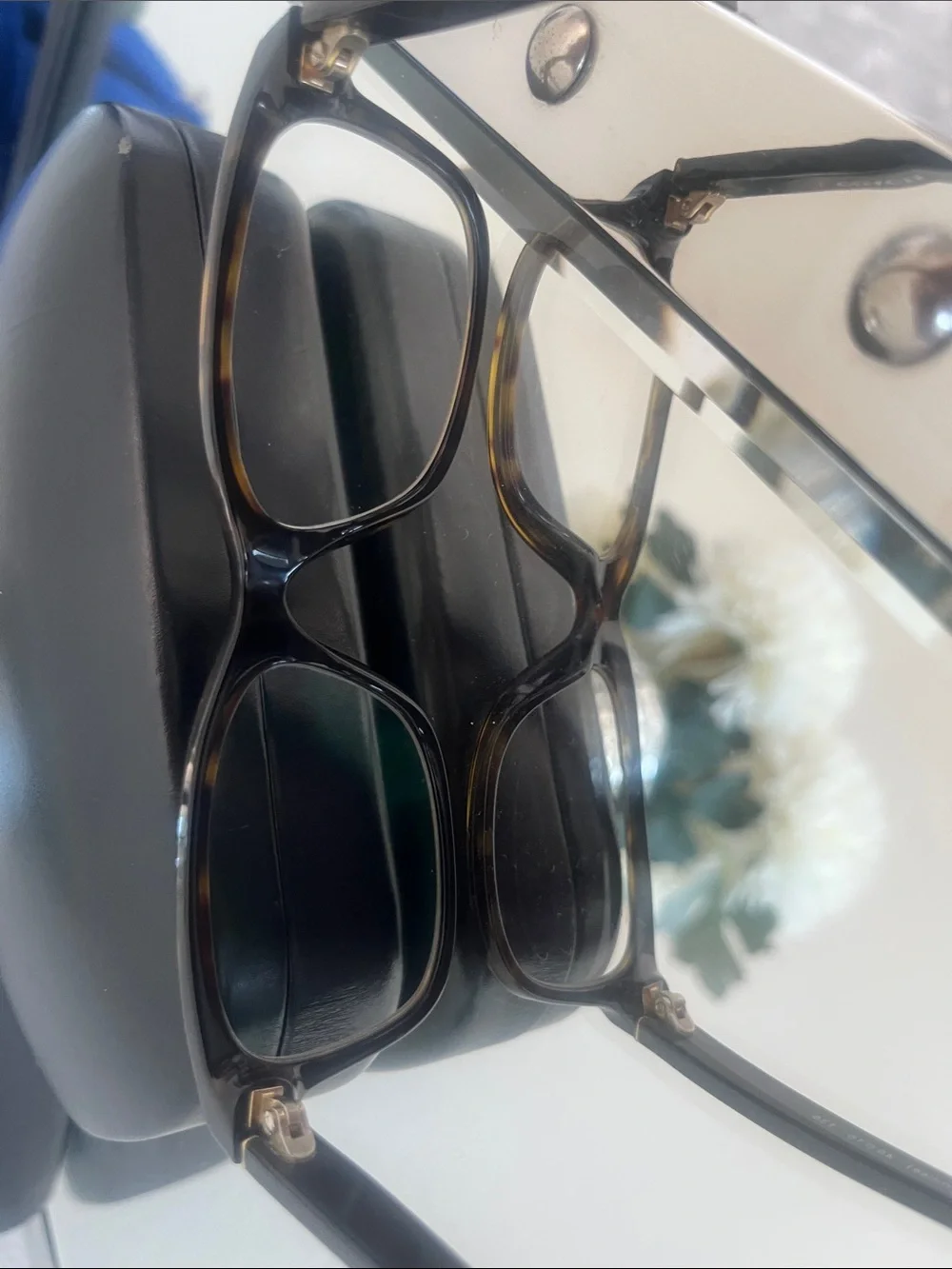 Coach Black Frame Sunglasses with Green Lenses